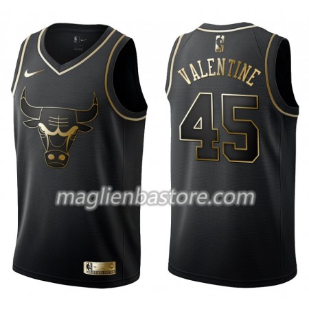 Maglia NBA Chicago Bulls Denzel Valentine 45 Nike Nero Golden Edition Swingman - Uomo